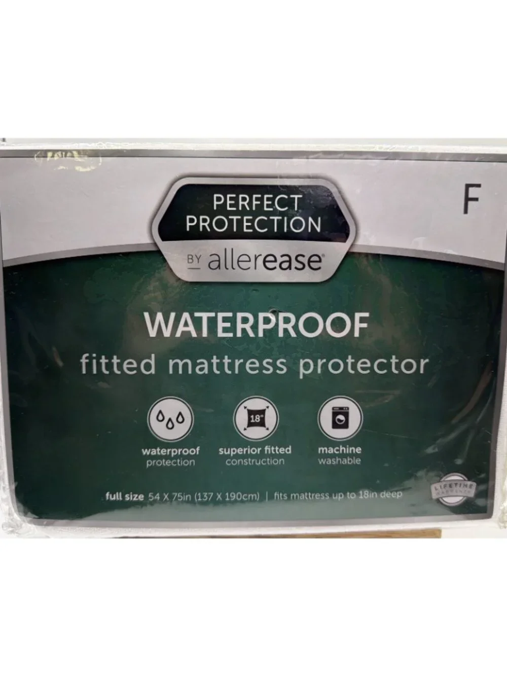 AllerEase Full Size Perfect Waterproof Fitted Mattress Protector New